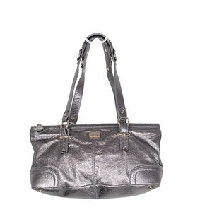 THE SAK Metallic Silver Pewter Leather Shoulder Bag Purse